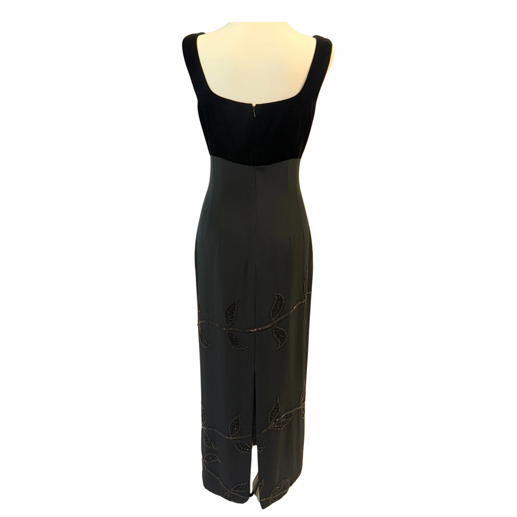 Vintage Black Velvet & Sheer Dress