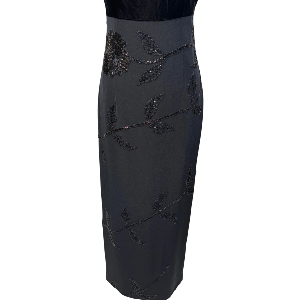 Vintage Black Velvet & Sheer Dress