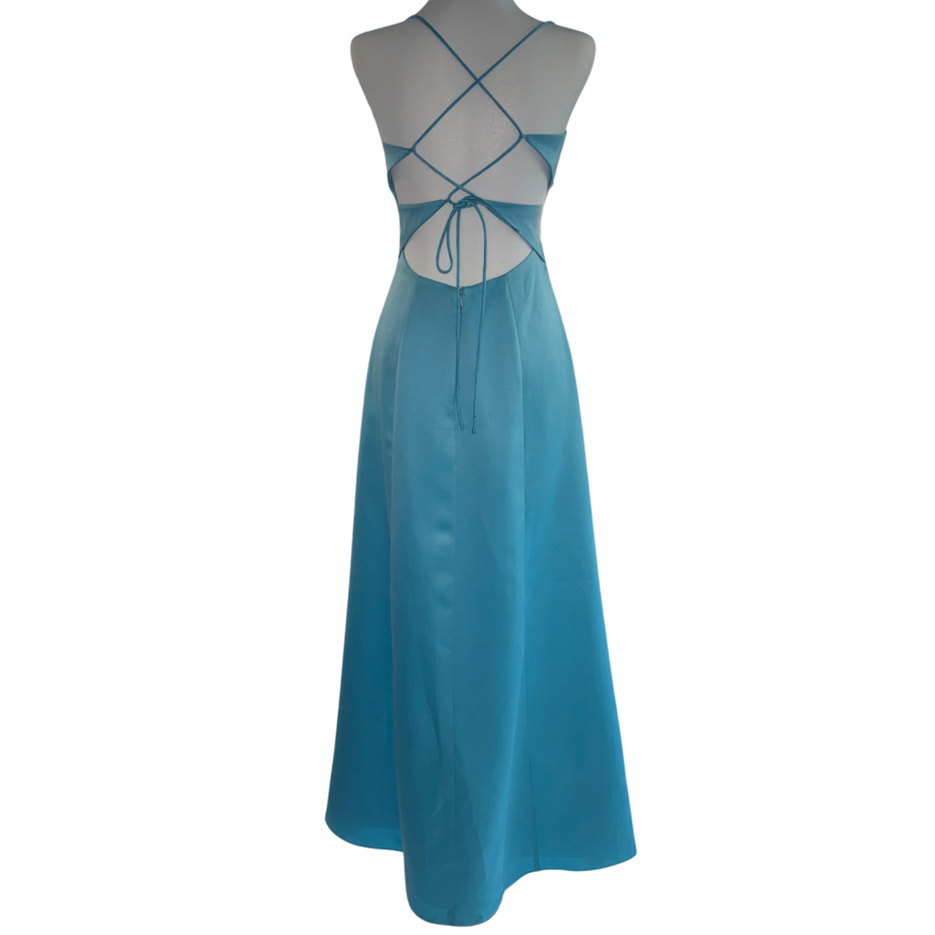 Vine Embroidered Blue Dress