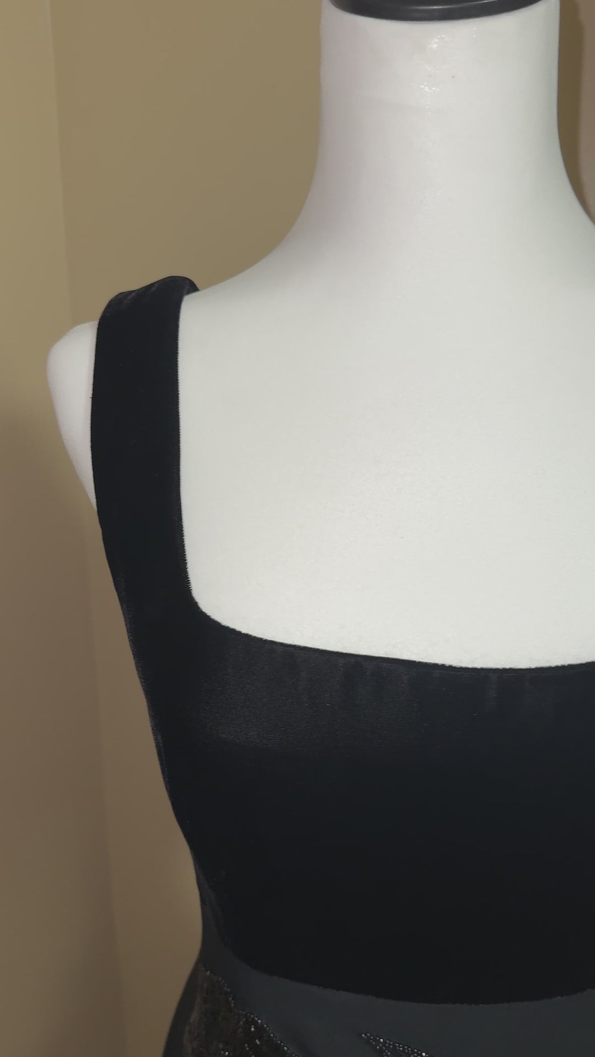 Vintage Black Velvet & Sheer Dress